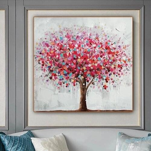 Graffiti Art Painting Abstract Red Tree Posters And Prints plants Oil Painting Family Living Room Wall Decor Canvas Painting