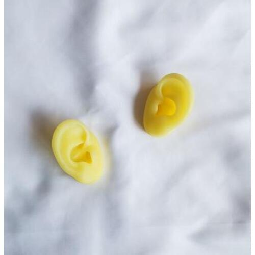 6*4CM yellow colour Soft silica gel real person ear head mannequin taking headset medical teaching display props C930
