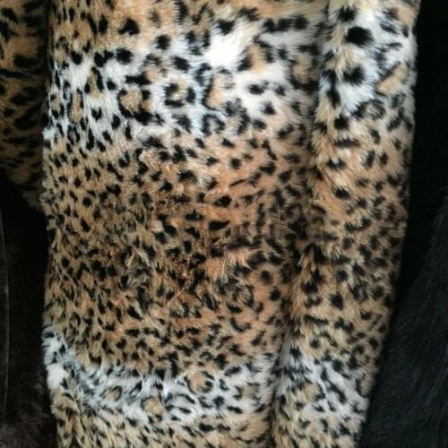 Long pile leopard print fur fabric ,cushion faux fur fabric