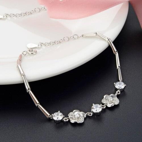 Fashion Bracelet For Women Genuine 925 Sterling Silver Bracelet Jewelry Accessories Anniversary Gift For Lady Party Decoration