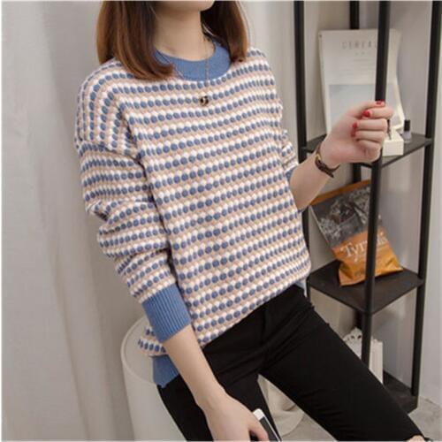 Fashion Casual Loose Polka Dot Pullover Sweater Women 2020 Autumn Winter Hot Female Long Sleeve Knit Sweaters Pullovers Female