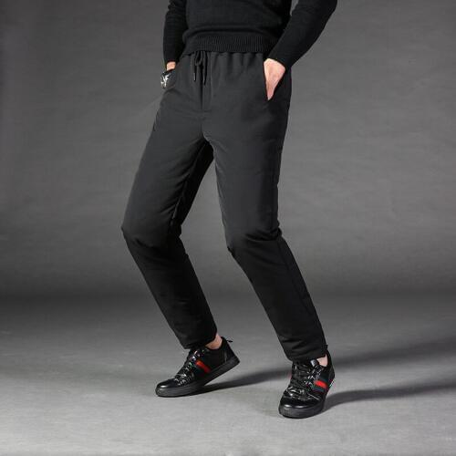 Men Winter Outdoor Down Pants Thicken Waterproof Warm White Duck Down Padding Trekking Windproof Light Male Straight Trousers