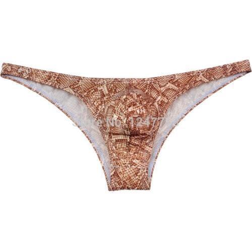 Mens Underwear Pouch Briefs Sexy Underwear Men Mini Trunk Pants Snakeskin Patter Bikini Briefs Men Gay Underwear Mens Bikini