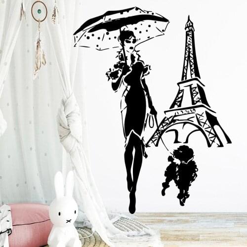 Delicate eiffel tower Wall Sticker Art Wall Paper For Kids Room Living Room Decoration Removable Decals Stickers Murals