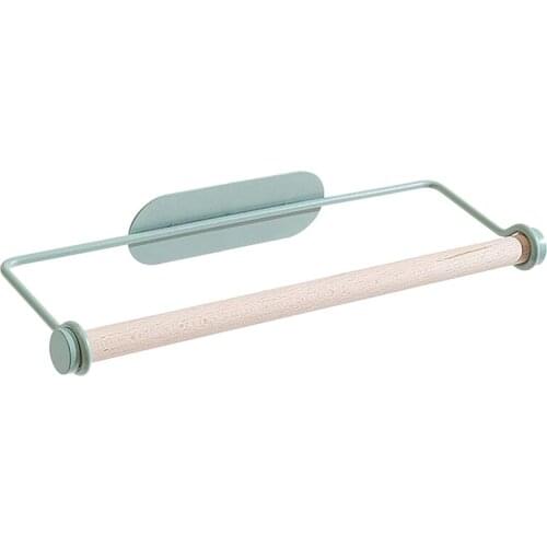 New Paper Towel Towel Rack Wrought Iron Hanger Oil-Absorbing Paper Cling Film Rack Free From Hitting Bathroom Kitchen