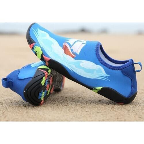2020 New Boat Printing Blue Athletic Footwear Slip-On Mens Water Sneakers Quick-Drying Male Sea Slippers Lovers Zapatos De Agua
