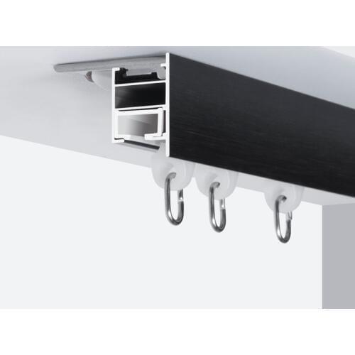 New Light Champagne Tightness Design Nami Strip Silencing Tracks Double-Deck Aluminium Alloy Curtain Rails and Seal Four Colors