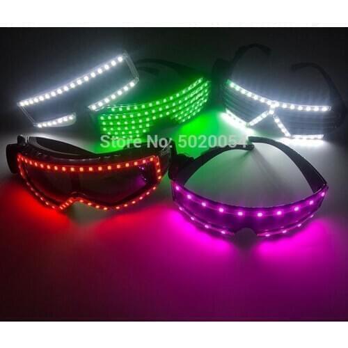 Popular Birthday Party Rave LED Glasses Night Vision Glasses Glow in Dark Unisex Light Up Glowing Glasses Flashing Sunglasses