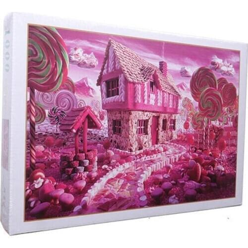 50 * 75cm 1000pcs Adult Puzzles Ordinary Landscape Candy House Lollipop Puzzle Plane Puzzle
