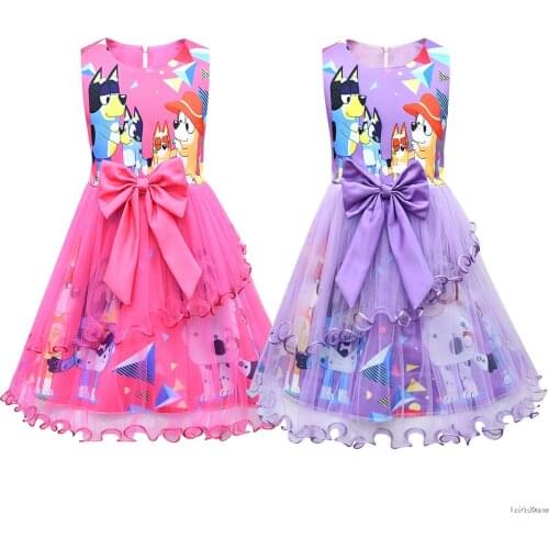 Bingo Blueye Costume Dresses For Girls Bingo Blueye dress Children Wedding Tutu Dress Ball Grown Party Princess Vestido