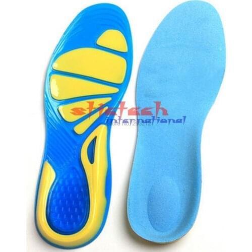 By dhl or ems 50 pairs Silicone elastic thickening sport insoles care damping cushion Mens ms soft pain relief