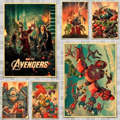 Marvel The Avengers Movie Poster Wall Stickers For Home Room Bar Decor Art