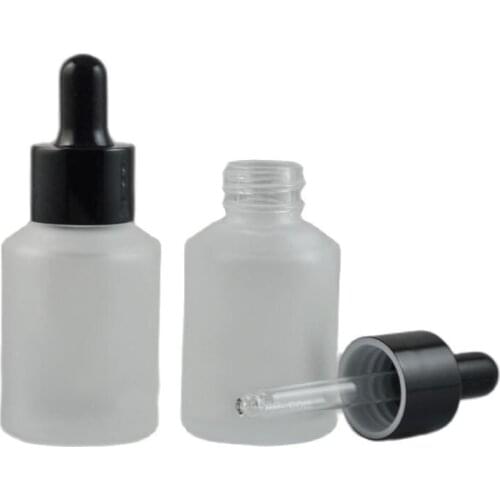 30ML 20pcs/lot Empty Frosted Glass Liquid Dropper Bottle, DIY Elegant Glass Cosmetic Essential Oil Refillable Bottle,Makeup Tool