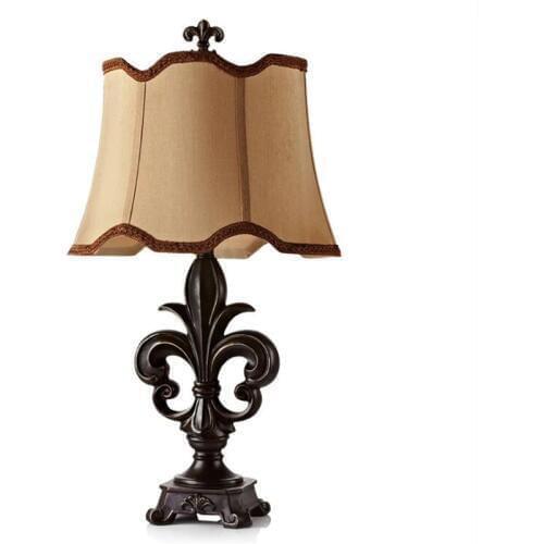 Retro Country Rural Resin Fabric E27 Table Lamp for Living Room Bedroom Bedside Reading Lighting H 74cm 1533