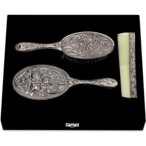 Silverlina Silver Mirror Comb Brush Kit-3 Piece