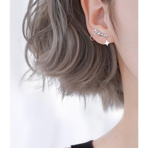 Stud Earrings Zircon Star For Women Clip Female Korean Fashion Simple New Trendy Design Hot Student Lady Party Jewelry BOYULIGE
