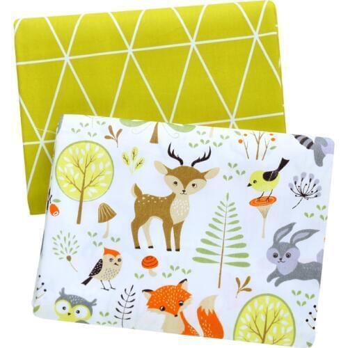 Animal Grid 100% Cotton Fabric For DIY Patchwork Quilting Tissue Handwork Cloth Sewing Baby Sheets Dress Home Textile Material