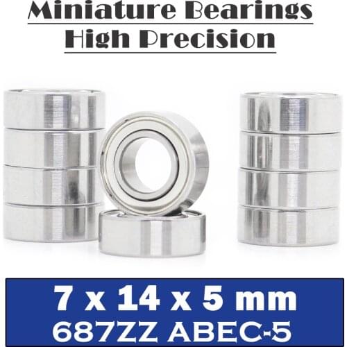 687ZZ Bearing 7*14*5 mm ( 10 PCS ) ABEC-5 Miniature 687 Z ZZ High Precision 687z Ball Bearings