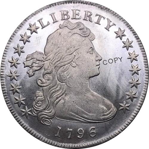 United States Of America Coin 1796 Liberty Draped Bust One Dollar Small Eagle Cupronickel Silver Plated Copy Coins