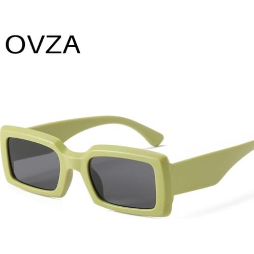 OVZA 2021 New Rectangle Women Sunglasses Brand Designer UV400 Mens Sunglass High Quality Classic Style S1066