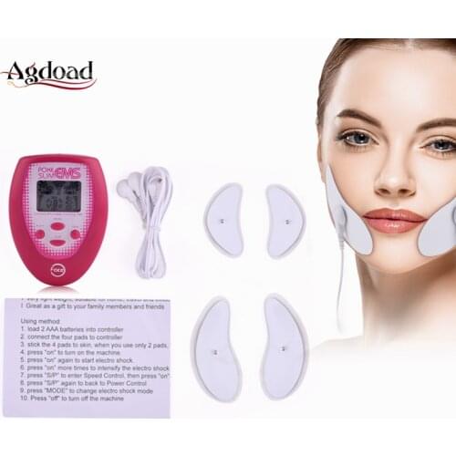 V Shape Lifting Face Slimming Machine with EMS Micro Electrode Stickers Tightening Skin Massager Anti Cellulite Face Care Tool