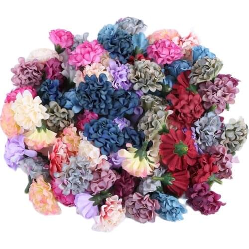 Artificial Mini Hydrangea Flower Head Christmas Room Decorations For Home Wedding Party Garden Diy Wreaths Outdoor Wall Decor