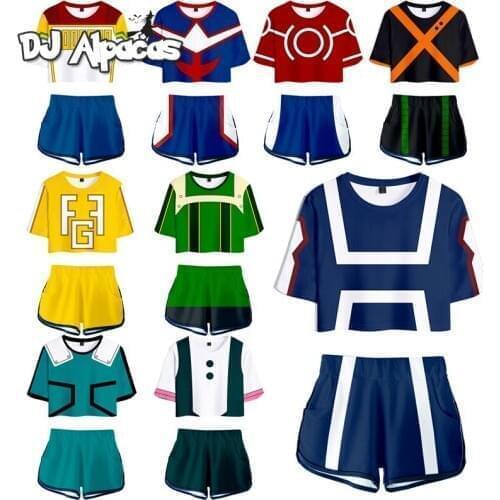 Girl MHA My Hero Academy Cosplay Costume Ochaco Uraraka Asui Tsuyu Summer Skirt Plus Size Todoroki Shoto Bakugou Katsuki Suits