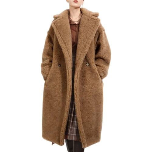 Womens Coat Teddy Bear Fur Coat Women Alpaca Coat Women Wool Coat Loose Coats Winter Warm Thicken Coat Women Classic Red Coat