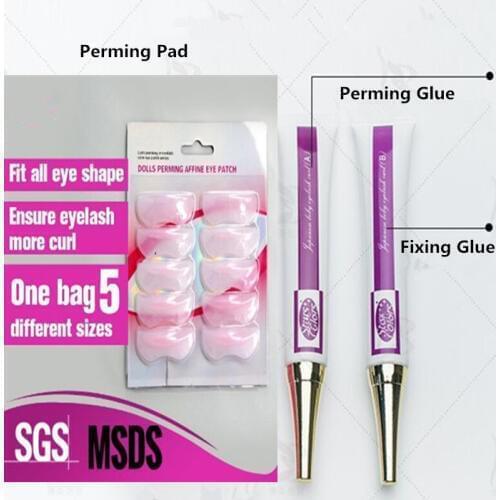 1 Set Professional A+B Perming Cream Liquid Glue Eyelash Lash Lift Perming Pad With Free Shipping