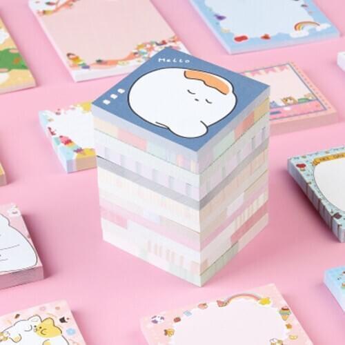 1PCS Creative Cute Cartoon Color Paper Stickers Notes Message Memo Pad Stationery Gifts Office&School Supplies Wholesale