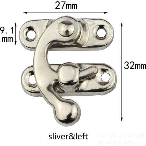 10pcs/set Small Antique Metal Lock Decorative Hasps Hook Gift Wooden Jewelry Box Pad for furniture Hardware