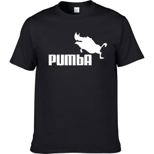 2021 Funny Tee Cute T Shirts Homme Pumba Men Humorous Short Sleeves Cotton Tops Cool Tshirt Cotton Graphic Fun T-Shirt