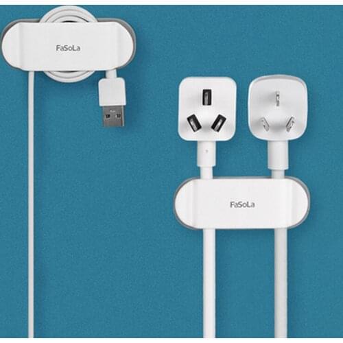 4pcs Multi purpose Power plug socket holder wall-mounted adhesive hook for Earphone Clip Charger Cable Organizer Fixer Desk Set