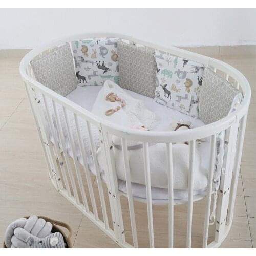 6 Pcs Baby Cot Bumper Newborn Bed Soft Cotton Protector Pillows Infant Cushion Mat Nursery Bedding Room Decor