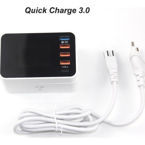 QI Wireless Charger Quick Charge 3.0 Smart USB Type C Charger Station HUB Led Display Fast Charging Power Adapter 2019