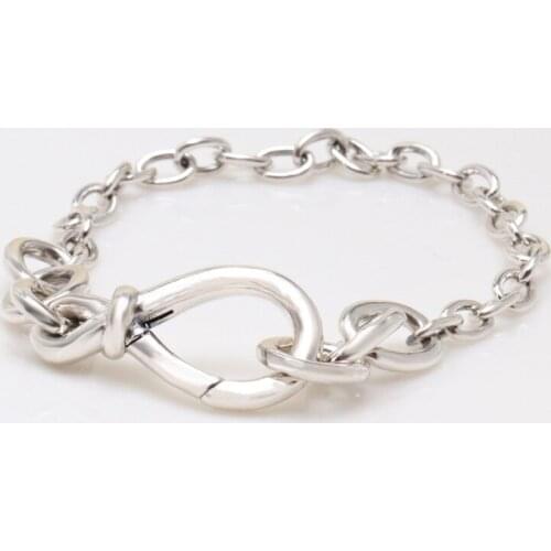DoDoFly S925 Sterling Silver Bracelet Eternal Symbol Flower Knot Bracelet For Girlfriend Surprise Gift