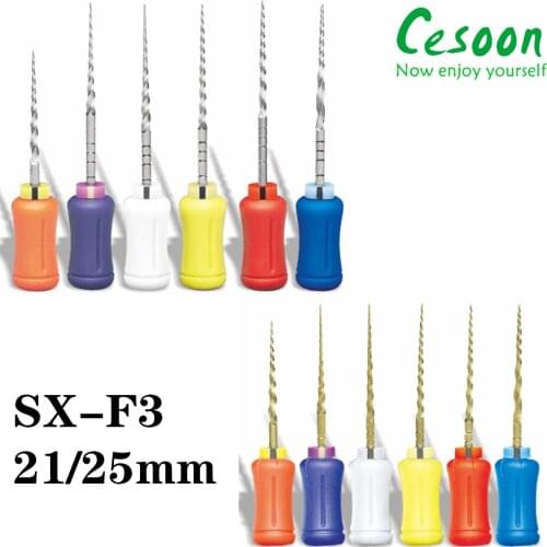 Cesoon 6Pcs/Kit Dental Endodontics NiTi Hand Use Super Rotary Files SX-F3 21/25mm