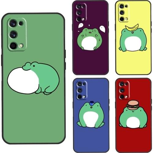 Cute Funny Frog Case For Realme 8 Pro C3 C11 C21 GT Q3 6 7 Pro Funda For OnePlus 9 Pro 7 8 Pro 7T 8T Nord