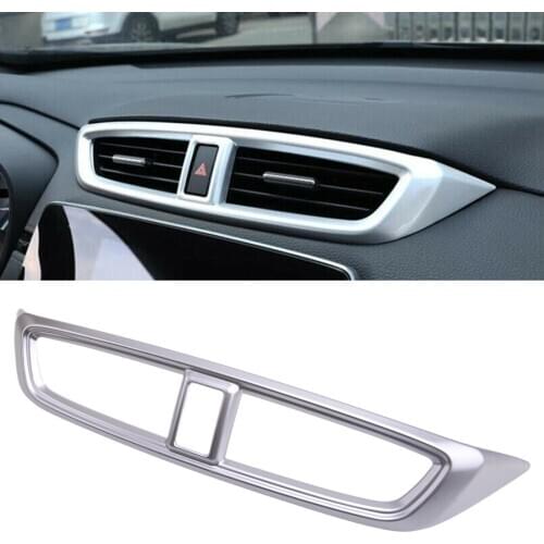 CITALL ABS Silver Interior Middle Outlet Vent Cover Trim Frame Fit for Honda CRV 2017-2018