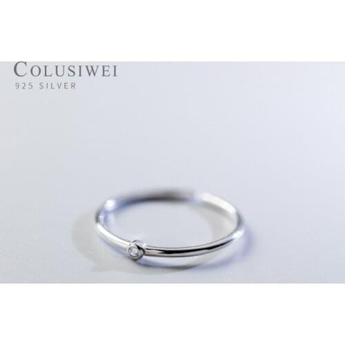 Colusiwei Sterling Silver 925 Jewelry Dazzling Clear CZ Open Finger Rings for Women Girl Cute Accessories Fashion Jewelry Bijoux
