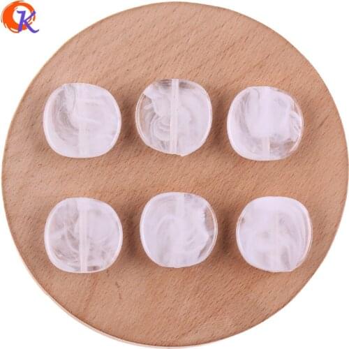 Cordial Design 230Pcs 21*22mm Acrylic Beads/Jewelry Accessories/White Lined Beads/Flat Coin Beads/DIY/Hand Made/Earring Findings