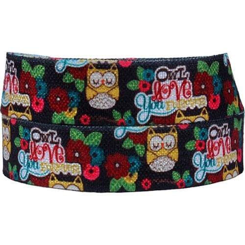 FLRA ElasticCustom pattern fold over elastic ribbon foe ribbons for school kids hair ties