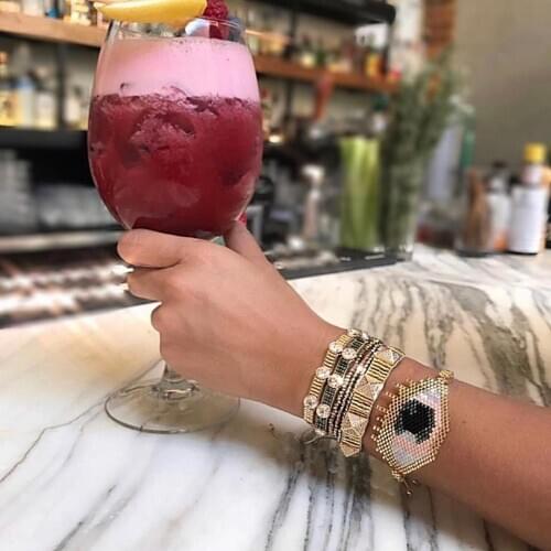 BLUESTAR 2021 Turkish Evil Eye Bracelet Evil Eye Bracelets Fashion Women MIYUKI Jewelry Handmade Crystal Tassel