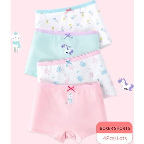 Cotton Baby Girls Boxer Briefs Teenage Panties Kids Briefs Shorts for 4-14 Years Girl Cute Underwear Children Underpants Clothes