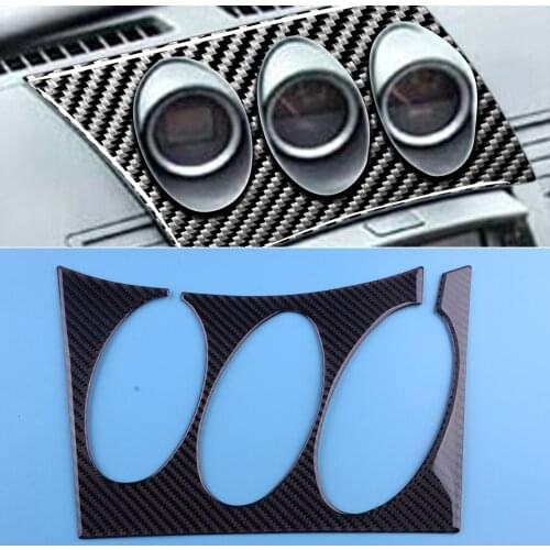 Carbon Fiber Black Interior Radio Air Condition Console Cover Trim Frame Fit for Nissan 350Z 2003 2004 2005 2006 2007-2009