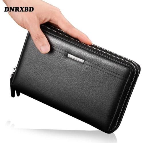 Mens Wallet Large Capacity Double Zip Wallet Clutch Bag Business Men Wallet Money Bag carteira masculina Luxury Wallet For Men
