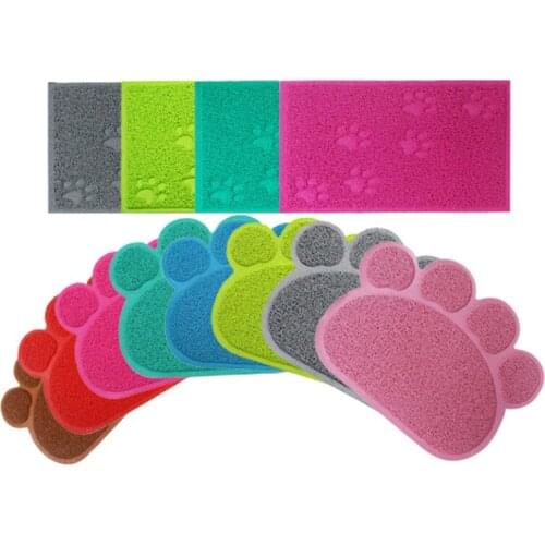 Creative Cat Litter Mat Simple PVC Non Slip Pet Feeding Bowl Pad Household Waterproof Puppy Food Dishes Mat Dog Bed Placemats