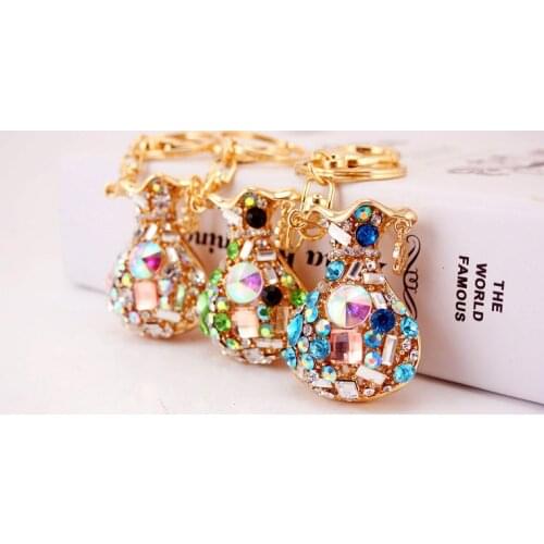 Colorful Crystal Purse Bag Wallet Charm Pendant Keychain Rhinestone Women Handbag Car Keyring Favorite Birthday Gift Wholesale