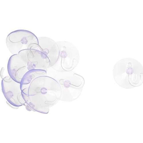 PVC Plastic Suction Cup Hook 40mm 12 Pcs Clear Blue