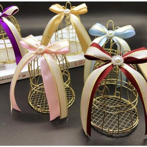Mini Metal Gift Box Packaging Golden Retro Vintage Bird Cage Candy Box Baby Gift Gift Box Party Birthday Souvenir
